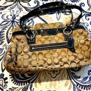 Coach brown and tan handbag